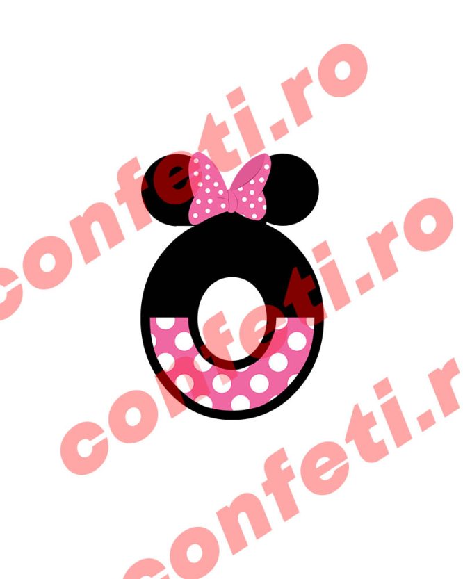 Vafa Comestibila Tort Minnie Mouse Cifra Zero - Confetti | Baloane